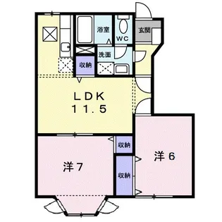 ヌーベル稲木 B【1階】の間取り