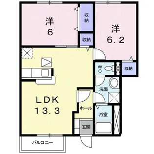 サンブリーゼ東山 A【1階】の間取り