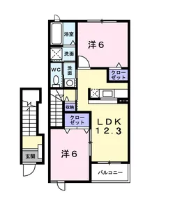 メゾン ド ソレイユ B【2階】の間取り