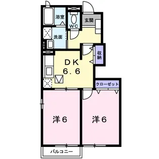 フラン・プロムナード B【1階】の間取り