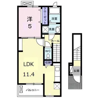アルドール香西Ⅱ【2階】の間取り