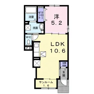 ベルエア木太C【1階】の間取り