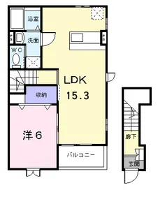 エアリー・ガーデンB【2階】の間取り