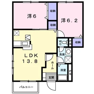 サンフィールド B【1階】の間取り