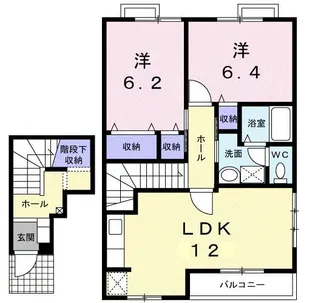 ハーモニーガーデンB【2階】の間取り