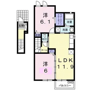 ピュアⅡ【2階】の間取り