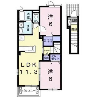 カーサ・アンジェリカⅡ【2階】の間取り