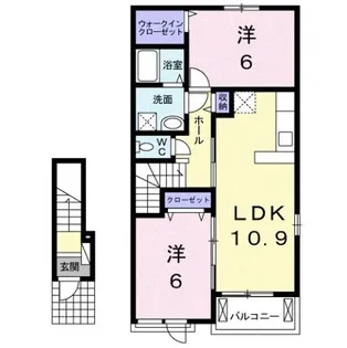 ルーベル春日A【2階】の間取り