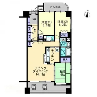 アルファステイツ松島町【0503号室】の間取り