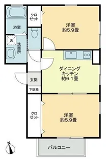 フォブールDMC・D【0104号室】の間取り