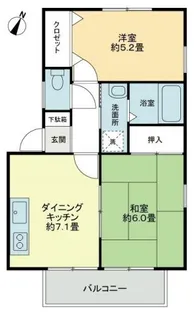 フォブールかざしヶ丘C【0C201号室】の間取り