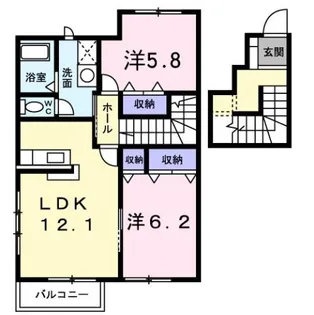 サンスクエア21・A【2階】の間取り