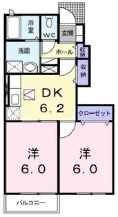 リバービレッジA【1階】の間取り