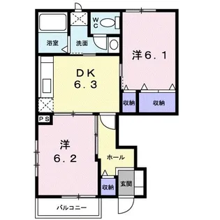 ハイランドさぬき B【1階】の間取り