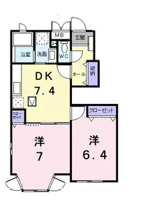 メゾン・ミノツB【1階】の間取り