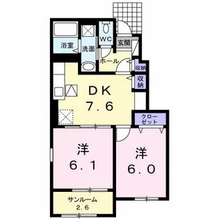 ロイヤル オークB【1階】の間取り