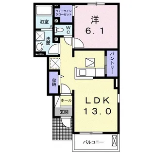 サンシーブルA【1階】の間取り