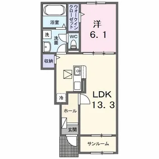 ルミエール古庄Ⅲ【1階】の間取り