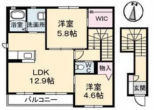 Primo Amore A棟【2階】の間取り