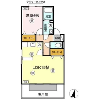 エスポワールメゾン B棟【1階】の間取り