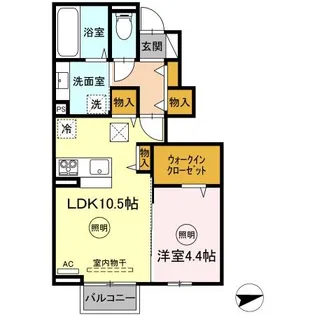 ユニヴェールⅡ C棟【1階】の間取り