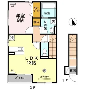 ピースタウン川東【2階】の間取り