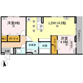 セレノアールA【2階】の間取り