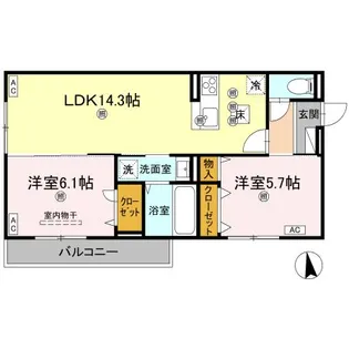 セレノアールA【1階】の間取り