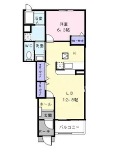 フラット・ハイム D【1階】の間取り