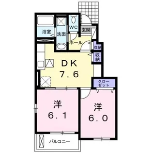 風花通り 北館【1階】の間取り