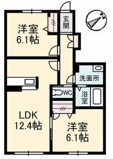 シャーメゾン郡家 C棟【1階】の間取り
