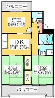 鳴瀬マンション【4階】の間取り
