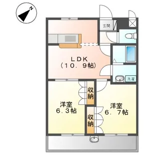 パルムドール弐番館【1階】の間取り