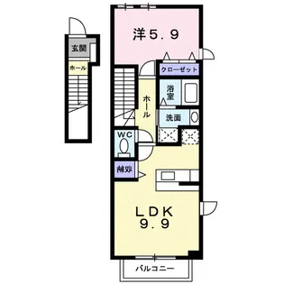 サンシャイン 桜川 C【2階】の間取り