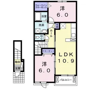 ブランド バルーン A【2階】の間取り