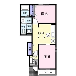 ウエストヒルズA【1階】の間取り