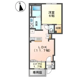 ラ メゾンあけぼのⅠ【1階】の間取り