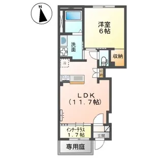 ラ メゾンあけぼのⅠ【1階】の間取り