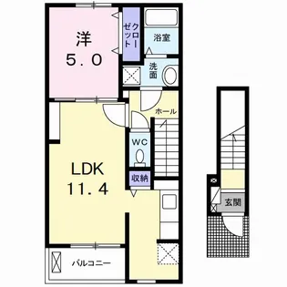 1LDKの間取り画像