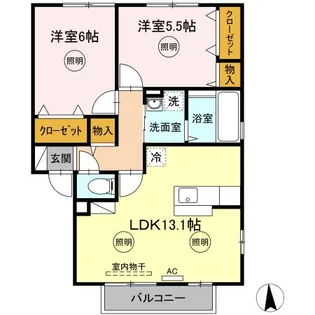 サンパティーク A棟【2階】の間取り