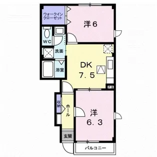 アロッジオK3 B【1階】の間取り