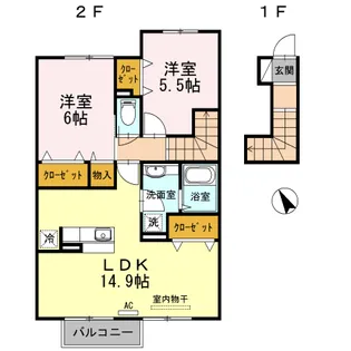 フラワーズメゾン【2階】の間取り