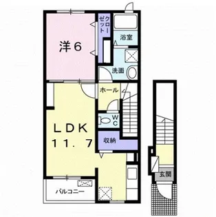 クラール木太B【2階】の間取り