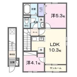 クオリティー宇多津B【2階】の間取り