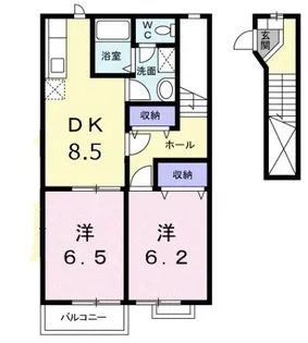 コスモハイツ C【2階】の間取り