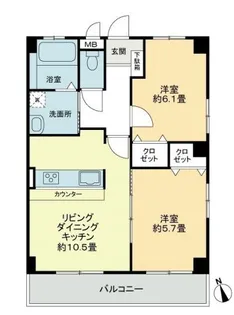 フィネス佐古【2階】の間取り