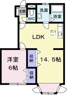 グラン シェル B【1階】の間取り