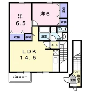 コーポリバーサイド・藤 B【2階】の間取り