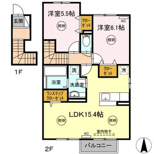エスターテ柊 Ⅱ【2階】の間取り