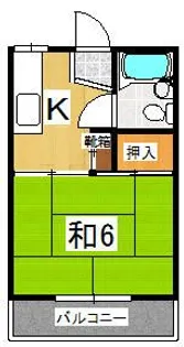 ハイツ池戸【0201号室】の間取り